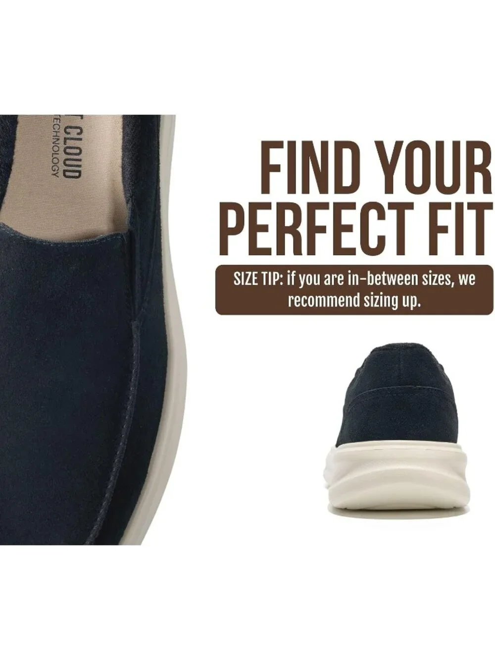 🆕Men Black Off White Suede Venetian Slip On Loafers Smart Foam Cushioned Shoes
